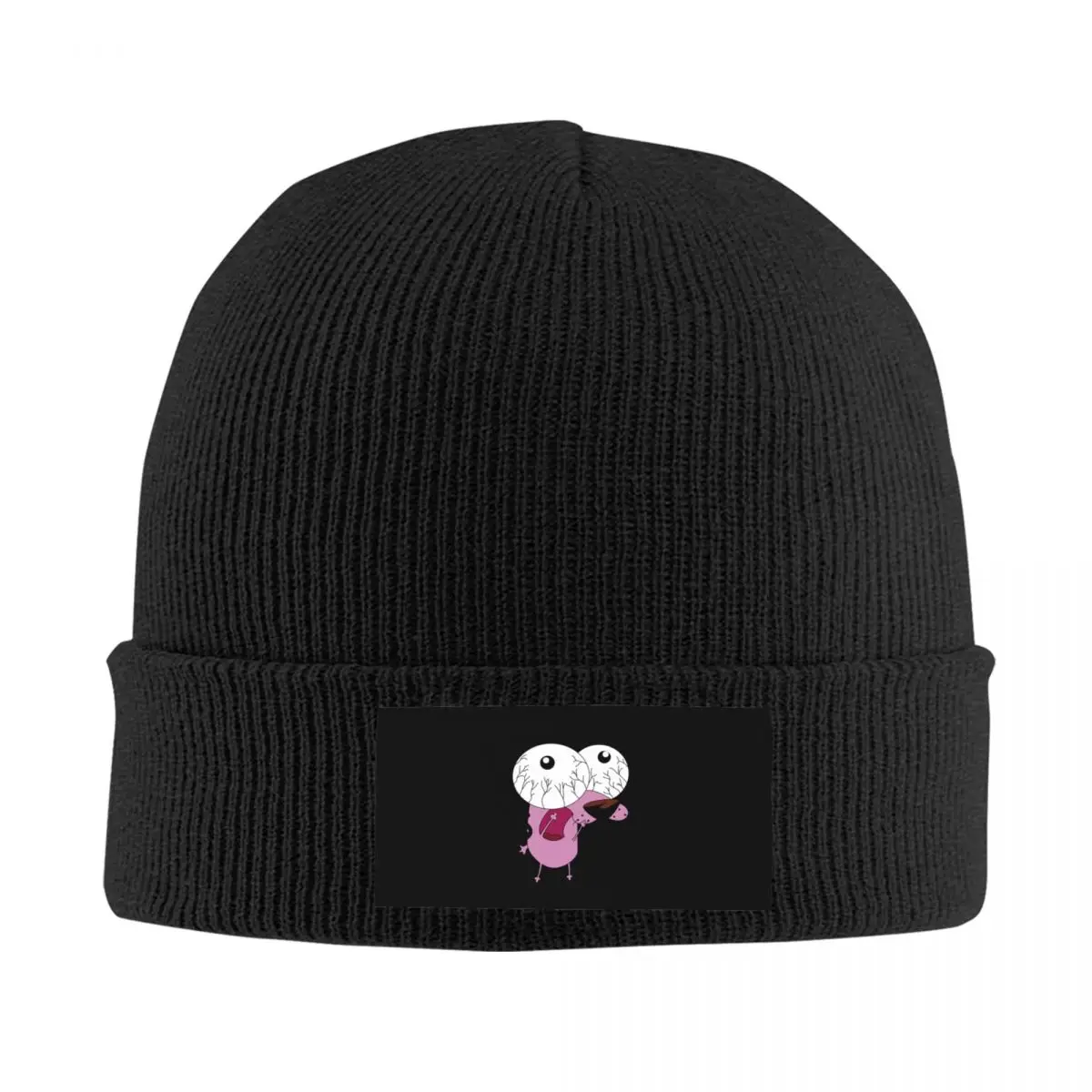 

Шапки на заказ C-Courage The Cowardly Dog Skullies, шапки для мужчин и женщин, унисекс, уличная зимняя теплая вязаная шапка, шапки с капюшоном для взрослых и глаз