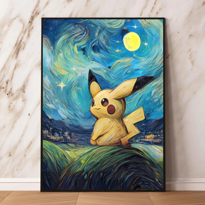 Canvas Artwork Painting Pokemon Pikachu Room Home Wall Stickers Comics Pictures Cuadros Best Gift Decorative Kid Action Figures