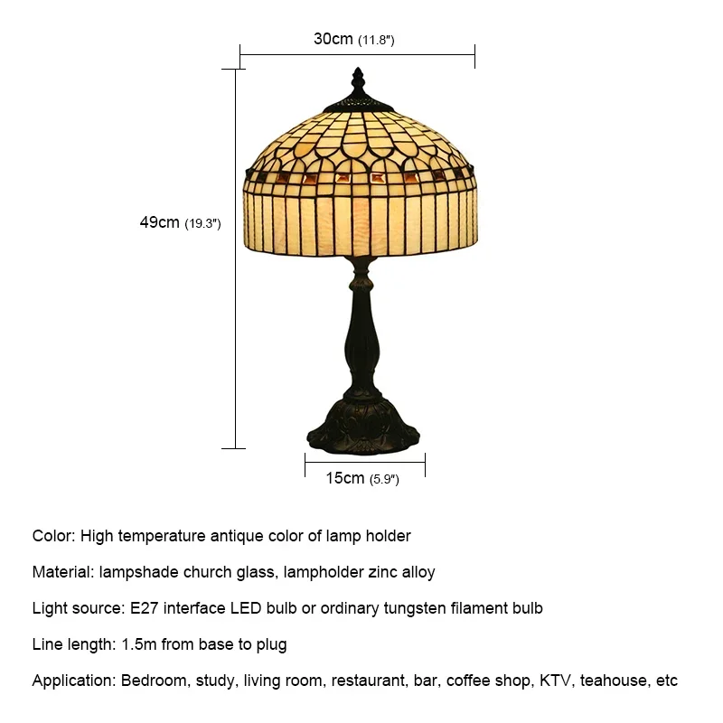 DORIAN Contemporary Creative Glass Table Lamp LED Modern Tiffany Desk Light Decor for Foyer Living Room Bedroom Bedside