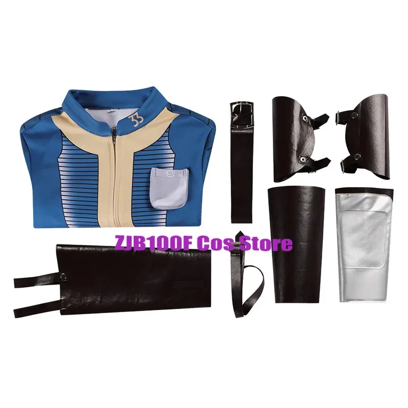 ss23Fall تأثيري أنيمي لوسي زي خارج قبو رقم 33 بذلة الأزرق موحدة ملحق حزام الدعائم مجموعة حفلة الهالوين الزي ل ث