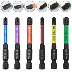 6pcs 65mm Magnetic Special Slotted Cross Screwdriver Bit For Electrician Circuit Breakers FPH FPZ Socket Switch Power Tool