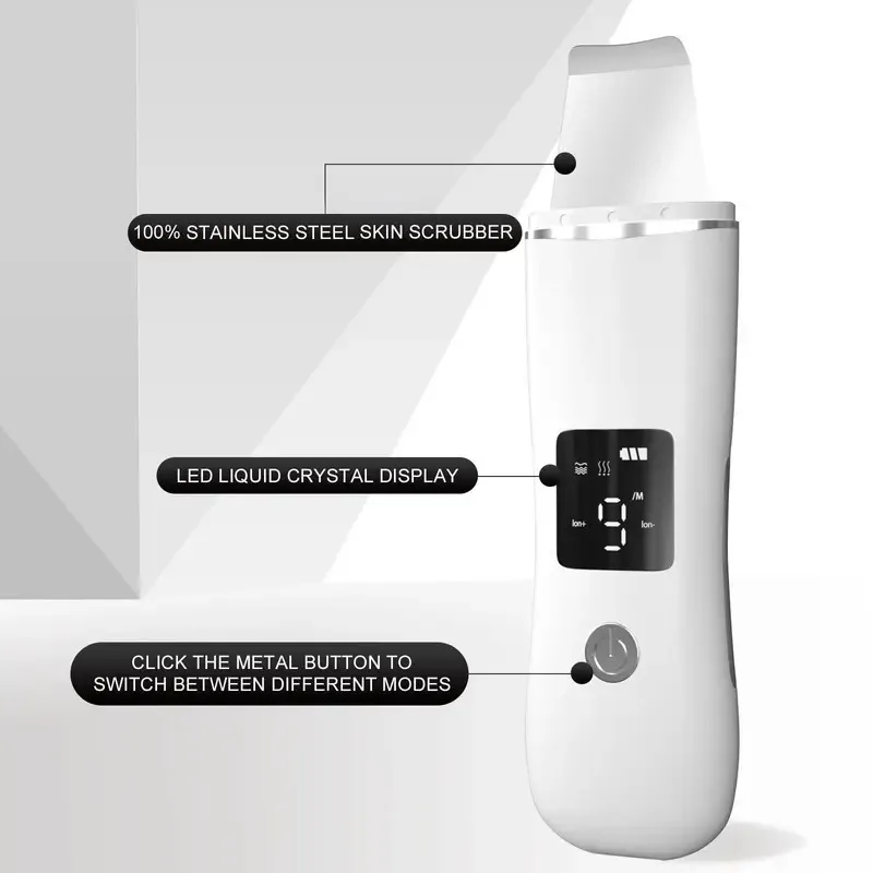 C7 Ultrasonic Facial Skin Cleaner, LCD Blackhead Removal Machine, Ultrasonic Ion Introduction Device, Facial Cleaning Tool