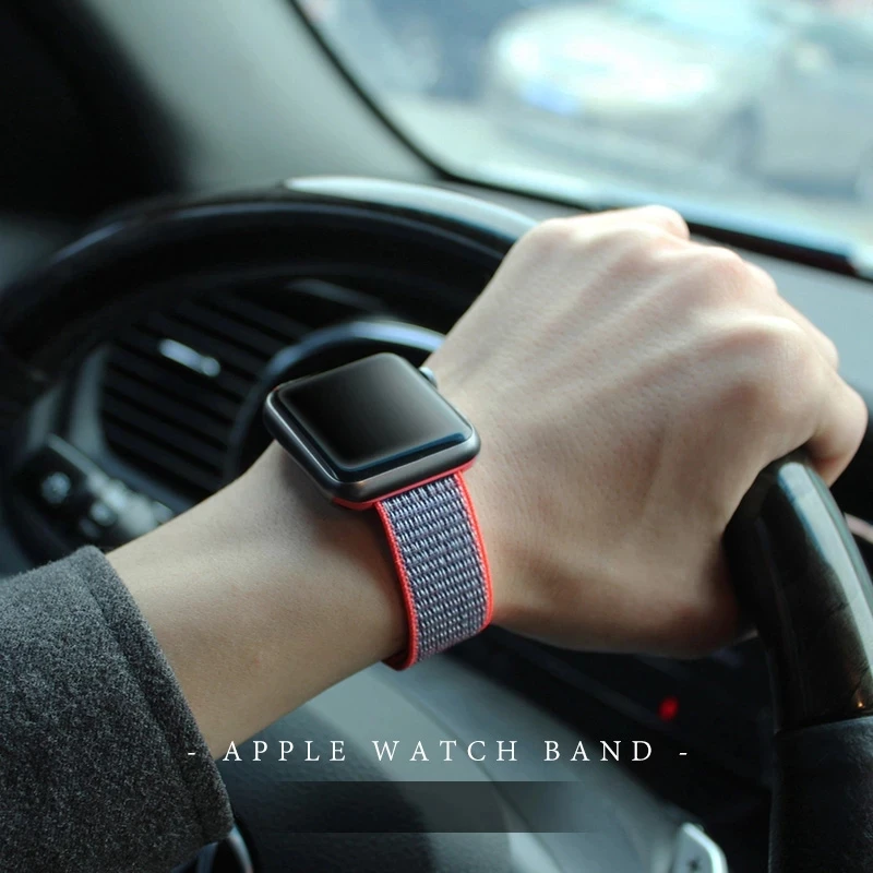 Nylon Loop Strap For Apple Watch band 45mm 41mm Smartwatch 44mm 32mm Watchband correa Sport belt Bracelet iWatch Series 7 5 SE 6