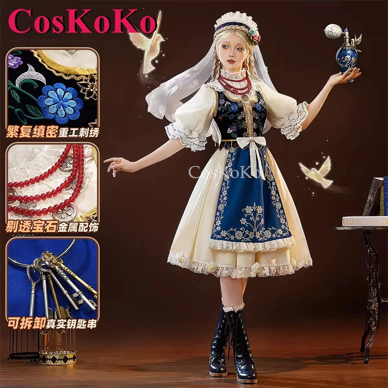 CosKoKo Vera Nair/Perfumer Cosplay Game Identity V Costume The Dove-Like Yudit Gorgeous Dress Halloween Party Role Play Clothing