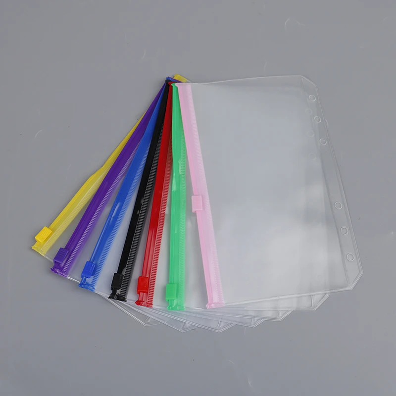 4 stücke a6 6-Loch-Binder Taschen wasserdichte PVC-Umschläge Reiß verschluss Binder Beutel