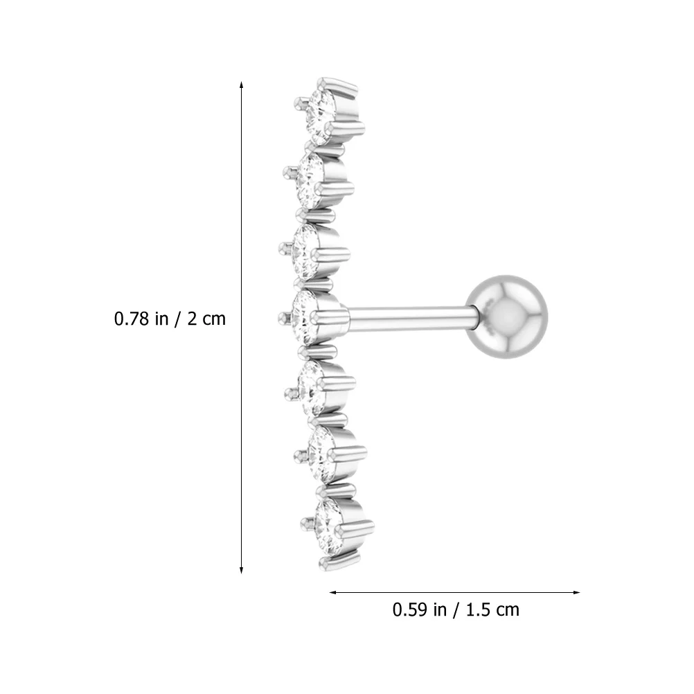 

1Pair Ear Climber Earrings Cubic Zirconia Cartilage Piercing Studs Simple Chic Ear Crawlers Earrings Women Cartilage Earring