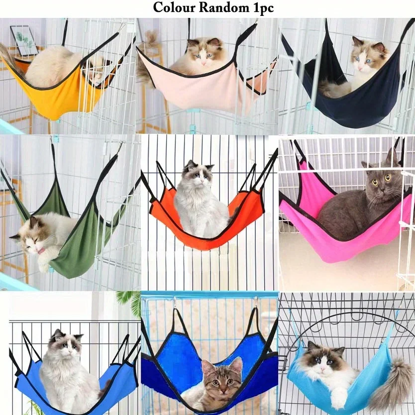 1pc Cat Hammock Bed, Damp Proof Cat Sleeping Bed Hanging Swing All Seasons Cat Hammock For Small Pets With Easy Install Hooks