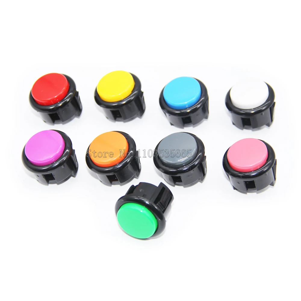 

5 шт./лот, 30 мм, кассетная кнопка, боевая аркадная кнопка, аксессуары для домашней аркадной консоли, аркадный ПК, PS3, детали для игры «сделай сам»