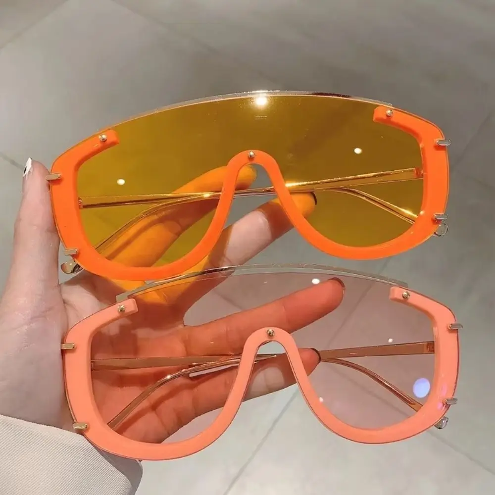 New Luxury Metal Design Gradient Sunglasses Stylish Gradient Leopard Print Oversize Sunglasses Oversize Design Sports Shades