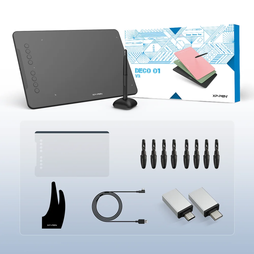 XPPen Deco 01 V3 グラフィックタブレット 10*6 インチ ウェブ会議放送