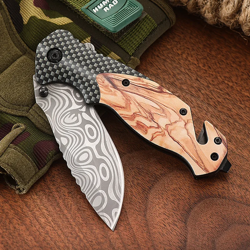 Stainless steel folding knife high hardness camping survival multi-function portable multi-purpose knife household fruit knife