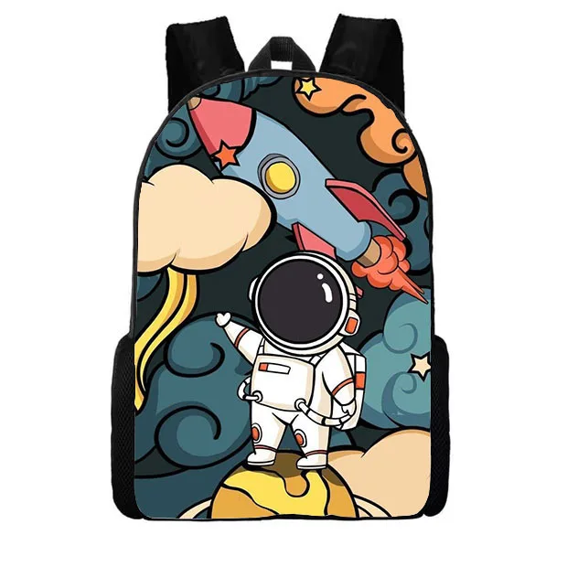 Cartoon Youthful Funny astronaut Student School Bags Notebook Backpacks 3D Print Oxford Waterproof Boys/Girls Travel Bags