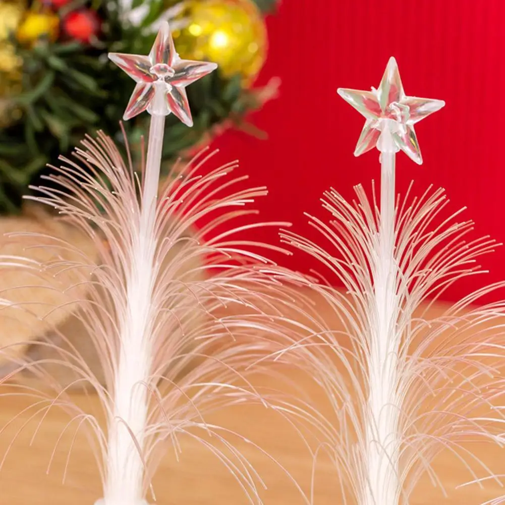 صغيرة رائعة للمكاتب وغرف النوم، مواد عالية الجودة، سهلة الاستخدام، شجرة بلاستيكية جميلة بمنفذ USB، شجرة عيد الميلاد من الألياف #3