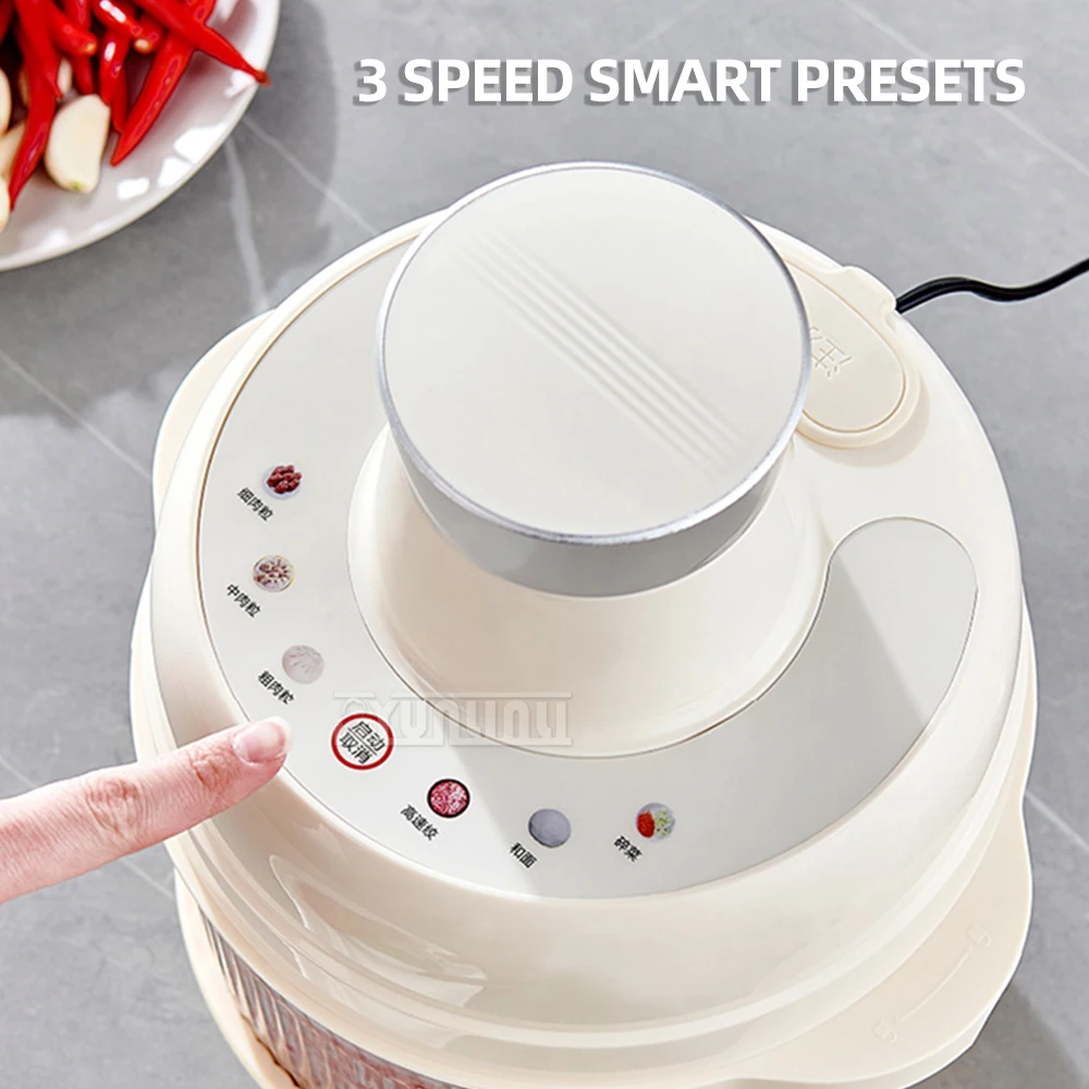 เครื่องบดเนื้อความจุขนาดใหญ่ในครัวเรือนเครื่องเตรียมอาหารไฟฟ้ามัลติฟังก์ชั่นเครื่องผสมแป้งอเนกประสงค์แห้งและเปียก