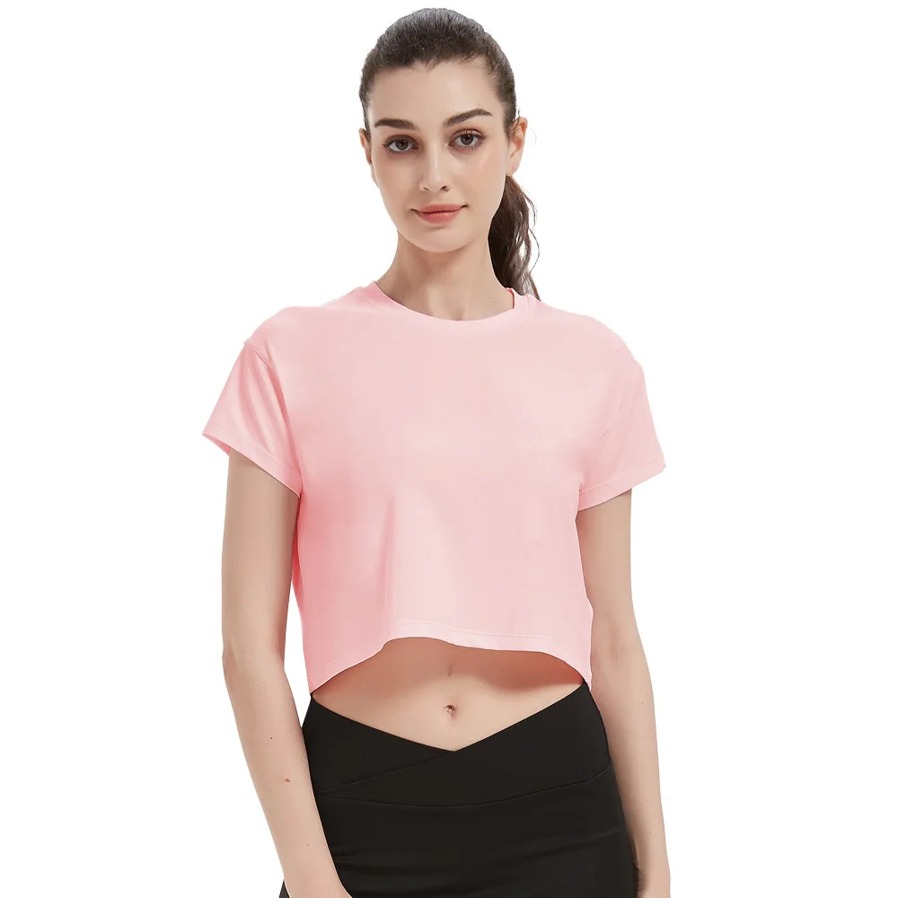 Loose Plus Size Gym Wear Training Running Blouse Casual T-shirt Women Short Sleeve Yoga Sports Fitness Crop Top Workout Shirts image 6
