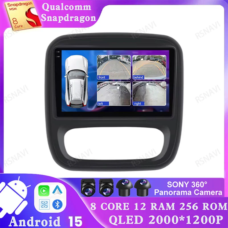 Android 15 Car Radio For Opel Vivaro 2014 - 2018 For Nissan NV300 BT Video Player DSP Stereo Navigation Multimedia QLED DVD 2DIN