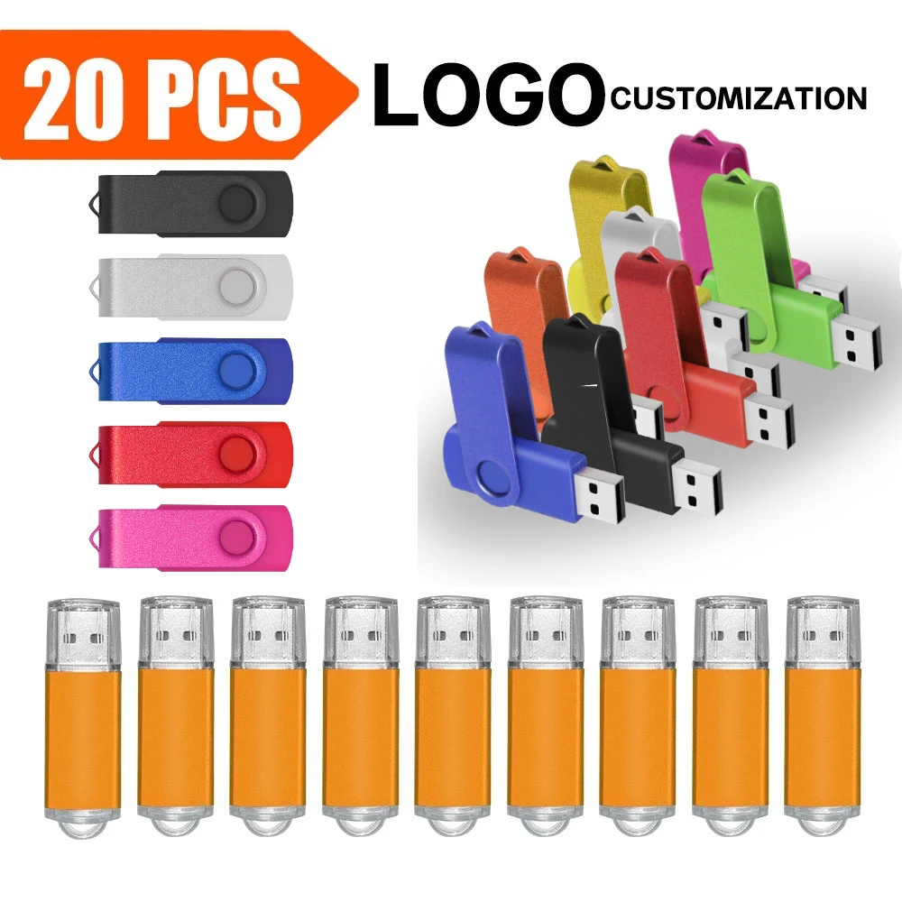 

20pcs/lot metal usb flash drive 32GB pendrive 128GB 64GB waterproof pen drive 16GB 8GB 4GB flash usb 2.0 stick key Custom logo