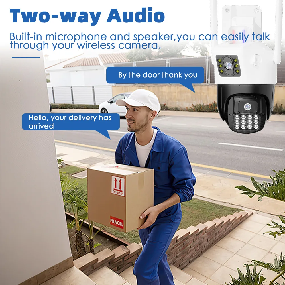 Kamera 4 MP Smart Home 2.4G WIFI Outdoor 340 °   Widok podwójny ekran podwójny obiektyw CCTV ochrona bezpieczeństwa kamera monitorująca kamera PTZ IP