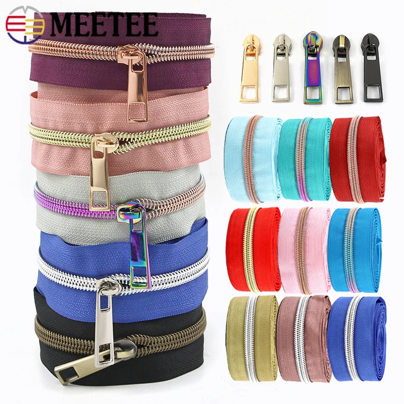 

20 м Meetee 5 # Нейлоновая застежка-молния, съемник катушки, лента на молнии, застежка на рюкзак, ремонтный комплект, аксессуары для шитья одежды «сделай сам»