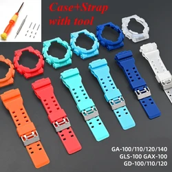 For Casio G-Shock GA100/110/120/140 GD100/110/120 GAX100 GLS100 Watch Case Strap Set Watchband Wristband Accessories Bracelet