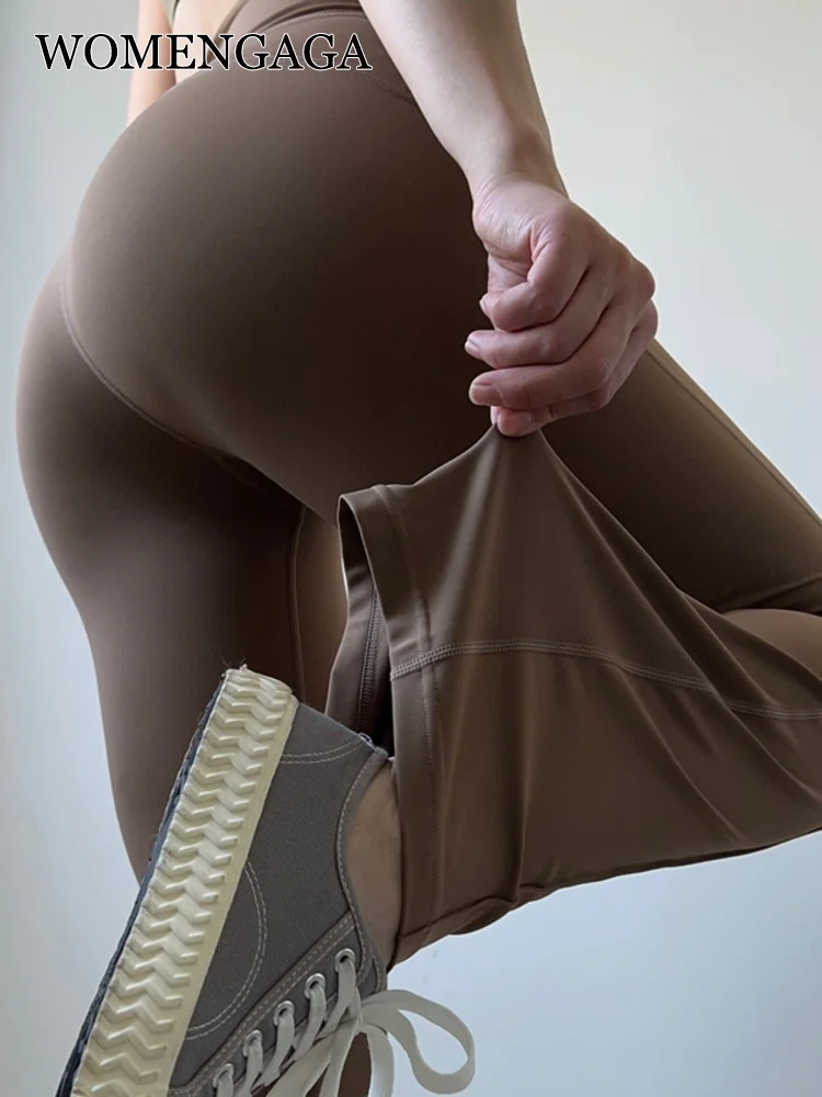 

Брюки-клеш для фитнеса TVVOVVIN, Спортивные Повседневные персиковые облегающие брюки с высокой талией, обтягивающие пикантные корейские женские брюки EQ7