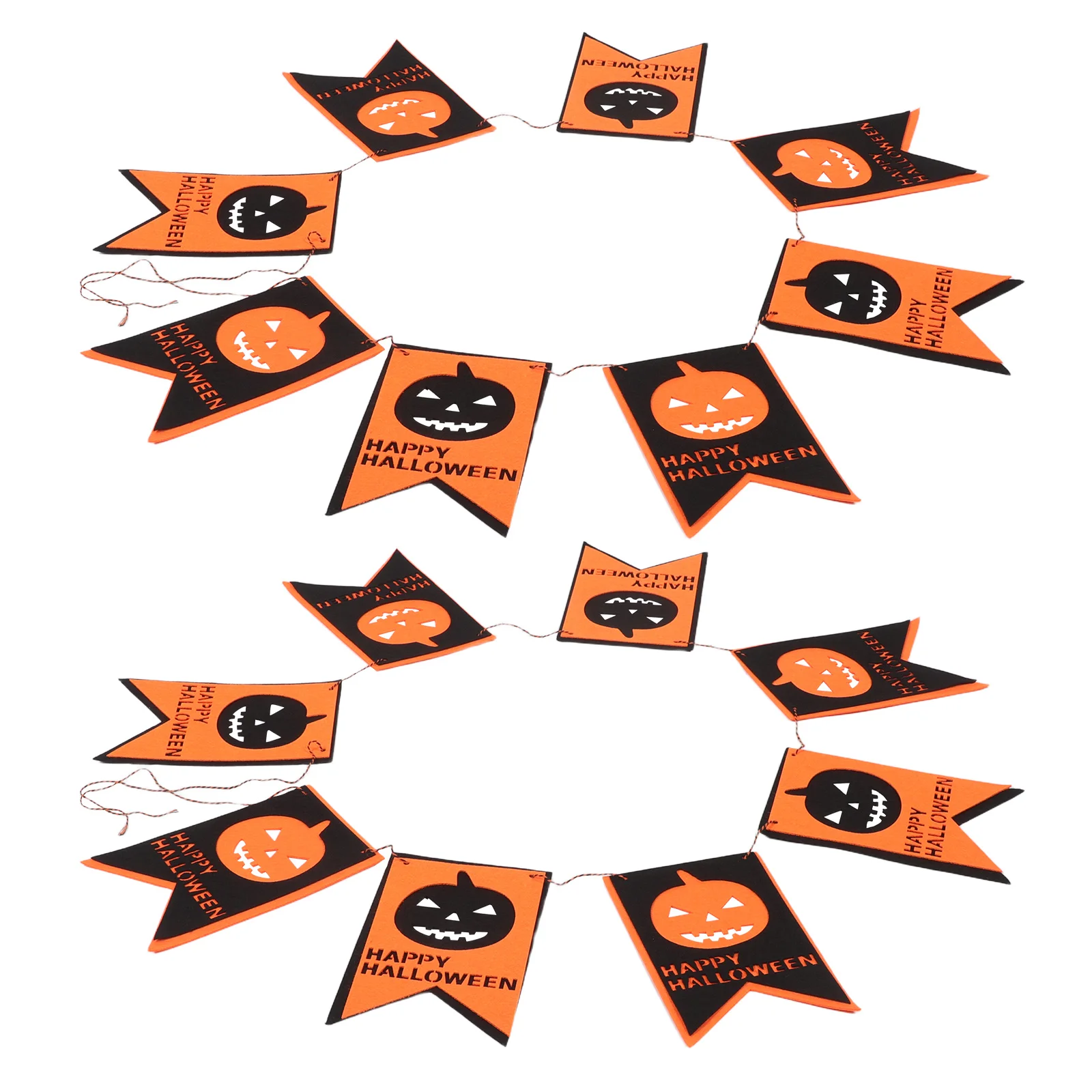 

2 Pcs Decorative Items Halloween Flag Banner Non-woven Fabric Classroom Decorations