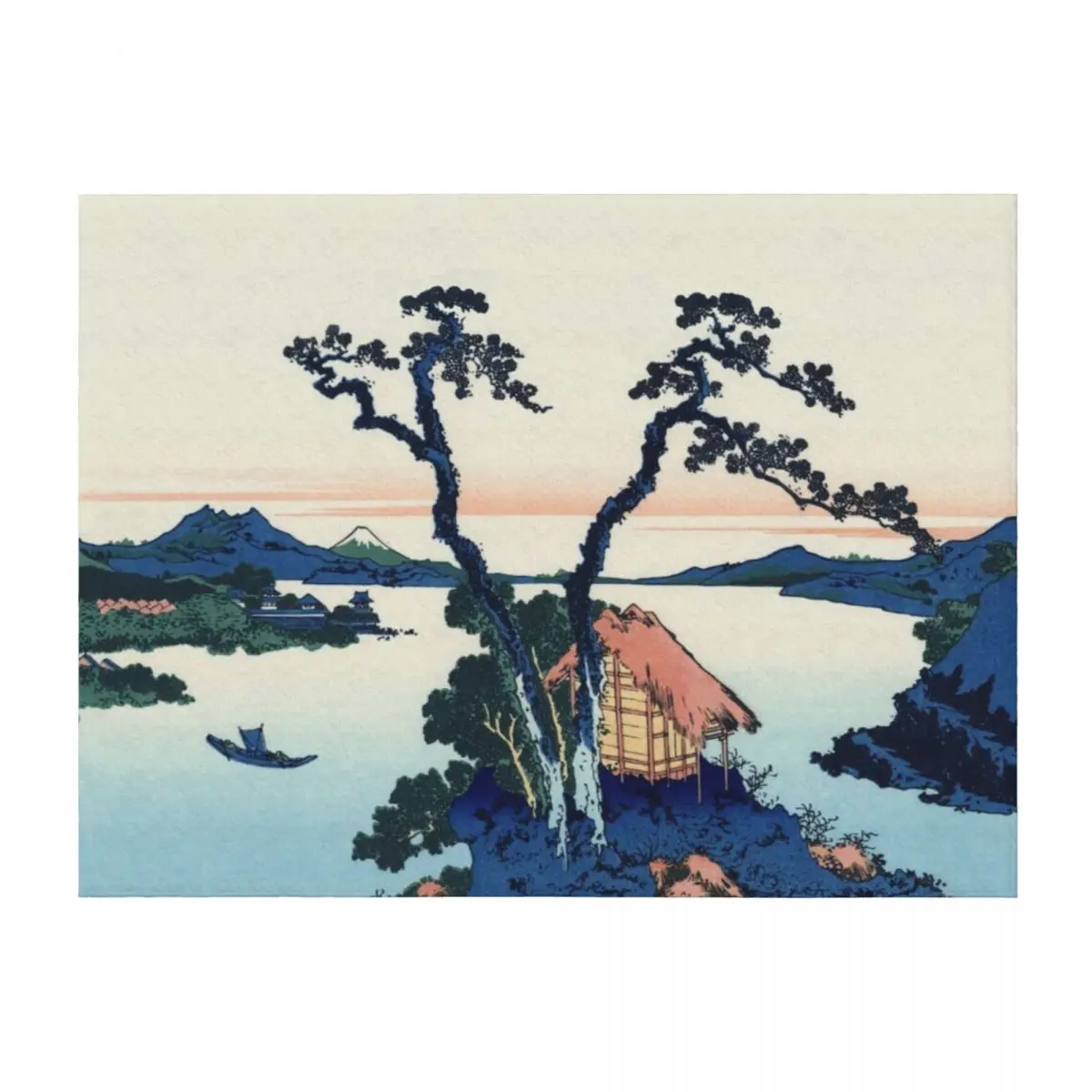 

Lake Suwa in the Shinano province Throw Blanket Furrys Decoratives Bed covers Extra Large Throw Blankets