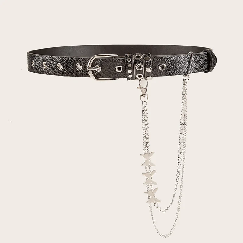 Punk Style Unisex Rivet Hanging Chain Belts Gothic Fashion Personality Trend Belt All-Match Jeans Skirt Women's New Waistband