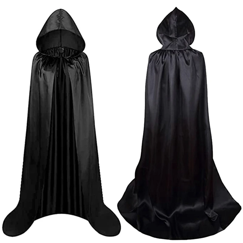 2Pcs Set Halloween Costume Death Cloak Black Death Cloak L Size 1.5M Long 59 Inches Suitable For Outdoor