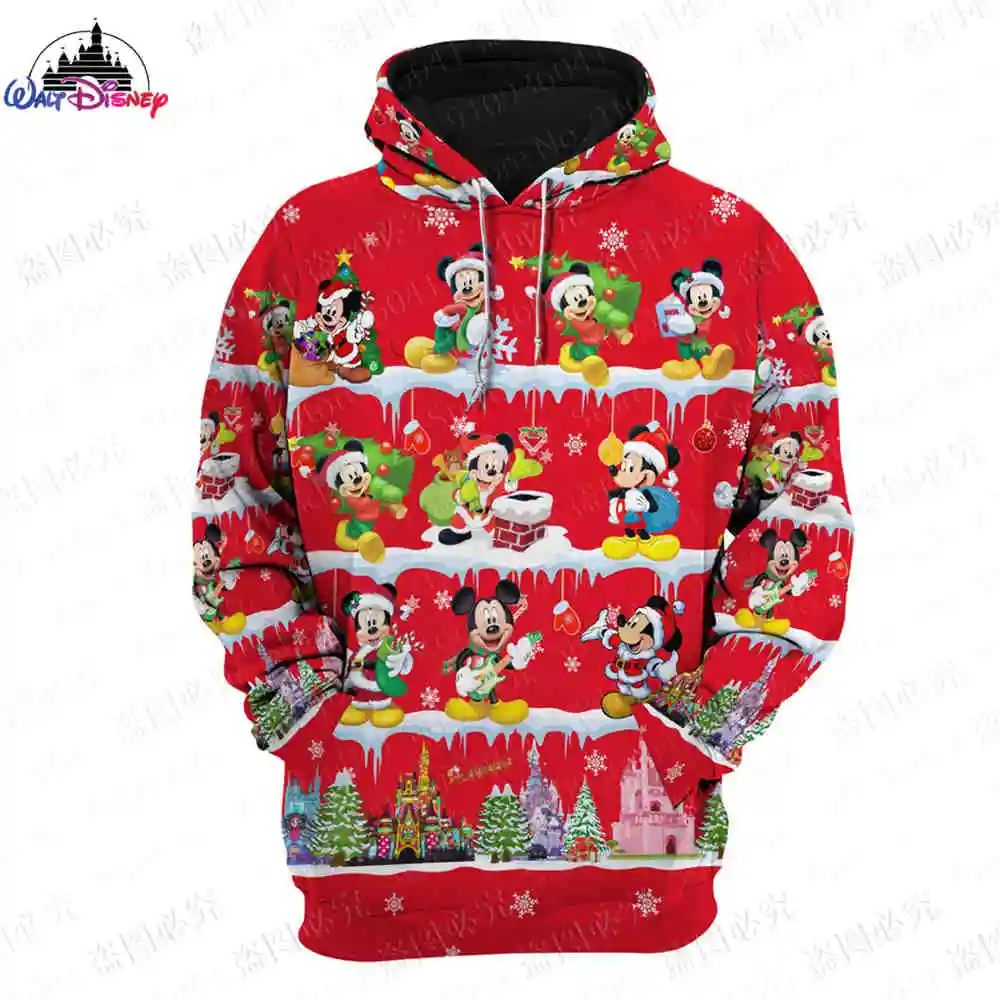 Sweat à capuche Mickey Mouse pour homme et femme, impression 3D, polaire, haute qualité, avec fermeture éclair, vêtement parent-