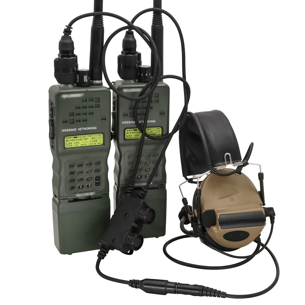 Tactical PTT Dual Communication RAC 6 pin Ptt for PRC 148/152/163 Walkie-talkie for Tactical Headset COMTAC Airsof Shoot earphon