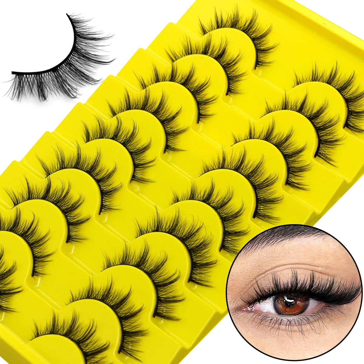Mots INNEYA-Faux Cils Naturels, Doux, Croisés, Manga, fissuraminants, Py, Faux Vison, Extension, Maquillage