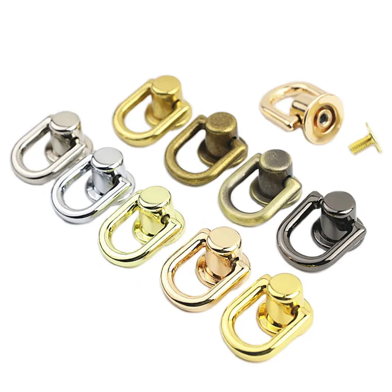 

10pcs Metal Bag Side Anchor Gusset Hanger Clamps Bag Side Edge Anchor Link Hardware with D Rings for Bag Purse DIY