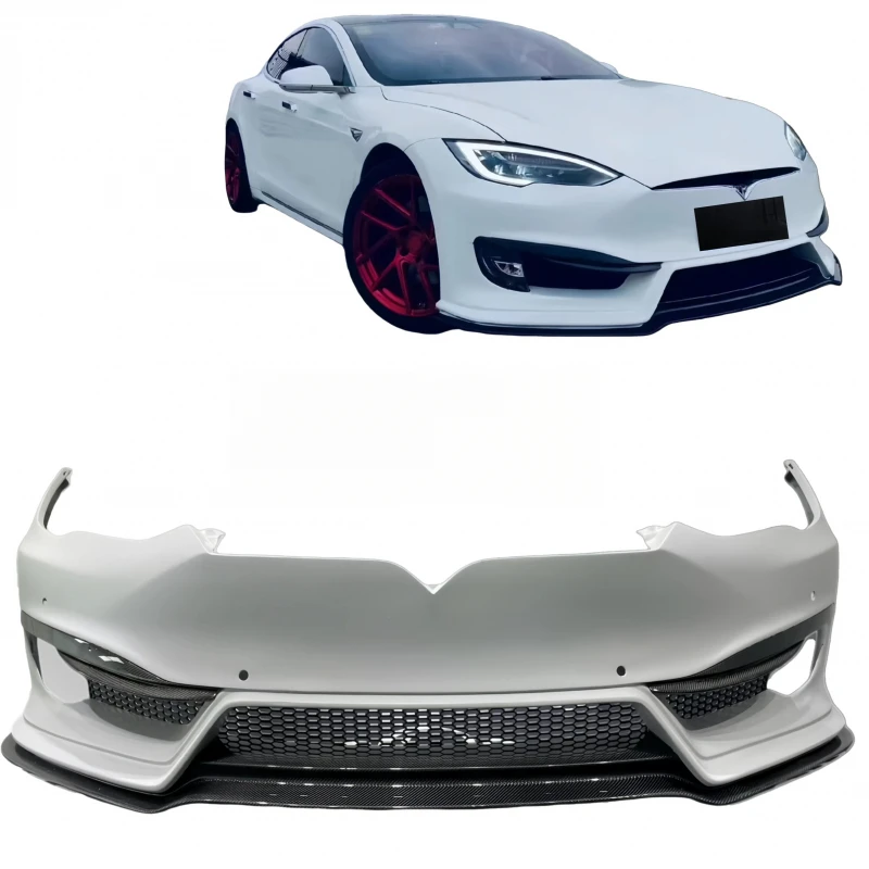 Hot Selling Carbon Fiber Aero Refit Components Model S Anti-Scratch High Gloss Front Bumper Exterior Styling Parts