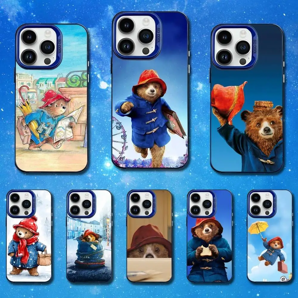 

P-Paddingtons B-Bears Cute Phone Case For iPhone 11,12,14,13,15,16,Mini,XS,MAX,Pro,SE Blue Matte Silicone Cover