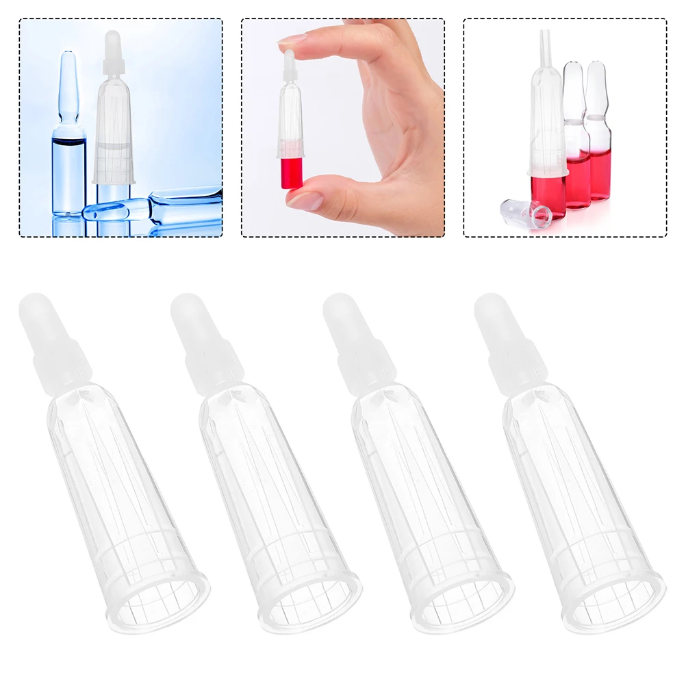 

10pcs Ampule Hand Protection Dropper Transparent Plastic Curved Neck Precision Liquid Dispensing Applicator Replacement Mini