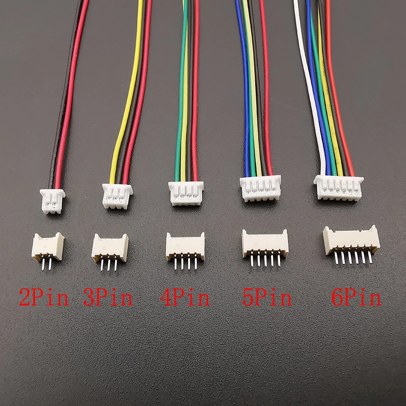 10Sets Mini Micro JST 1.25 1.25mm Pitch Male Female Connector 2/3/4/5/6/7/8 Pin Plug With Terminal Wires Cable Socket 28AWG