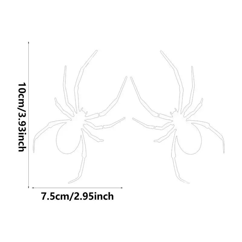Stiker mobil Spider 2 buah lambang krom lencana dekorasi Halloween aksesori mobil Halloween ornamen stiker lencana laba-laba