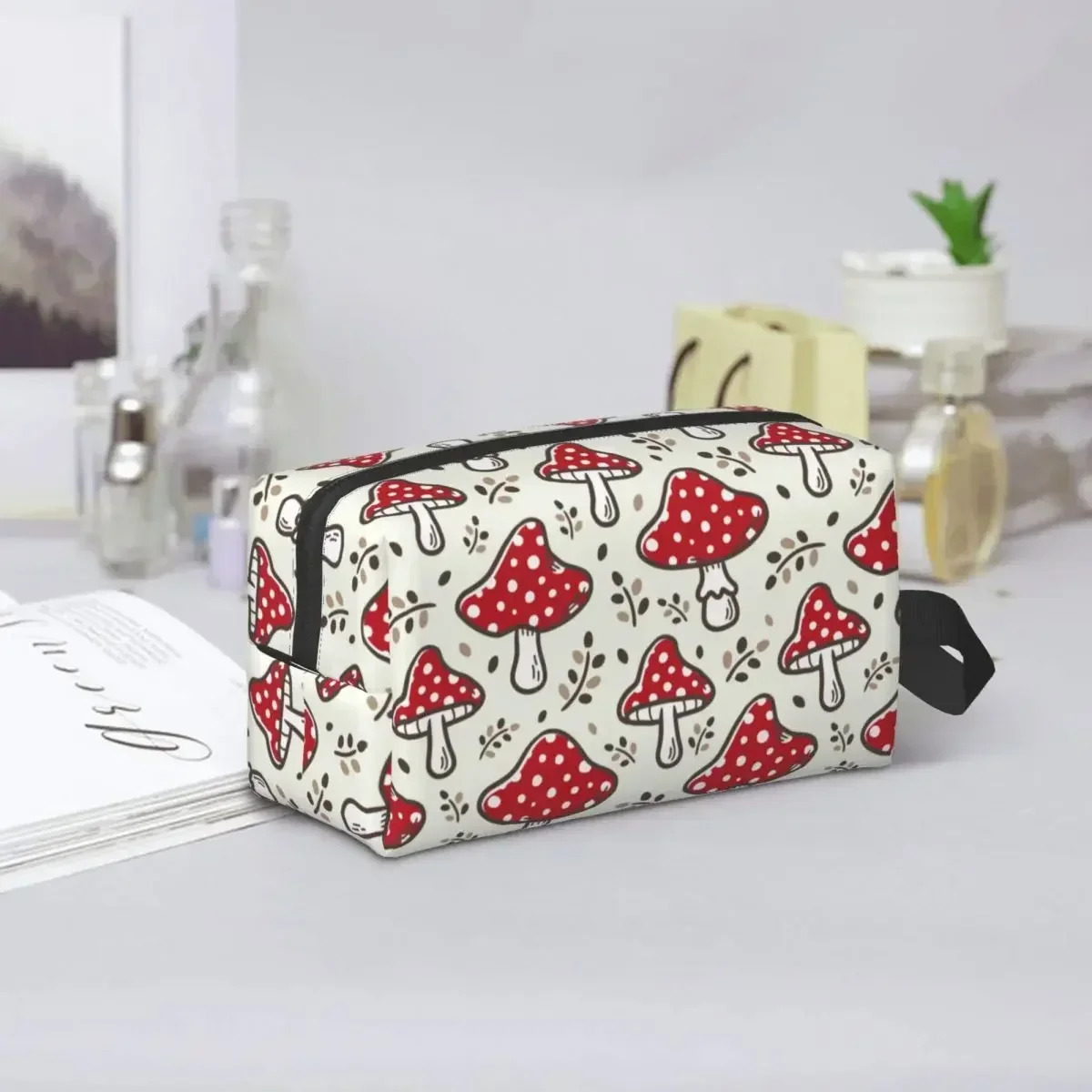 

Colorful Mushroom Pattern Cosmetic Bag Women Cute Large Capacity Makeup Case Beauty Storage Toiletry Bags