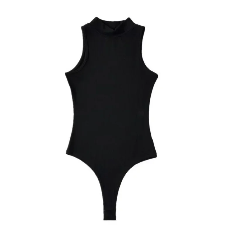 Harajuku Solid Jumpsuit Women Sleeveless Bodycon Sexy Black Body Tops Fashion Streetwear Vintage Y2k Gothic Bodysuits Clothing
