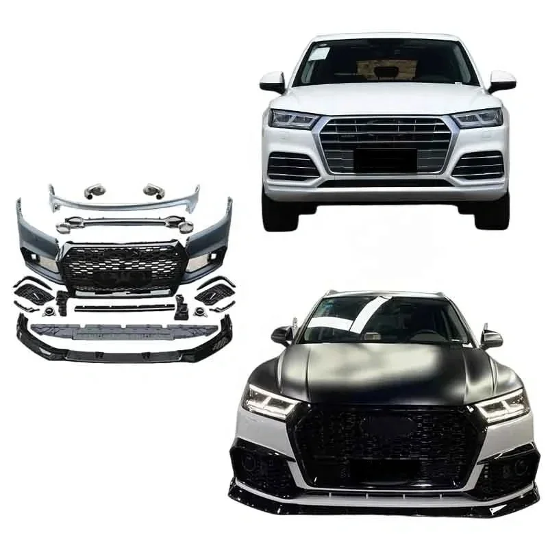 Wholesale Body Kits For 2017-2019 Audi Q5 Upgrade To RSQ5 Front Car Bumpers Grille Rear Car Bumpers Rear Lip Exhaust Pipe