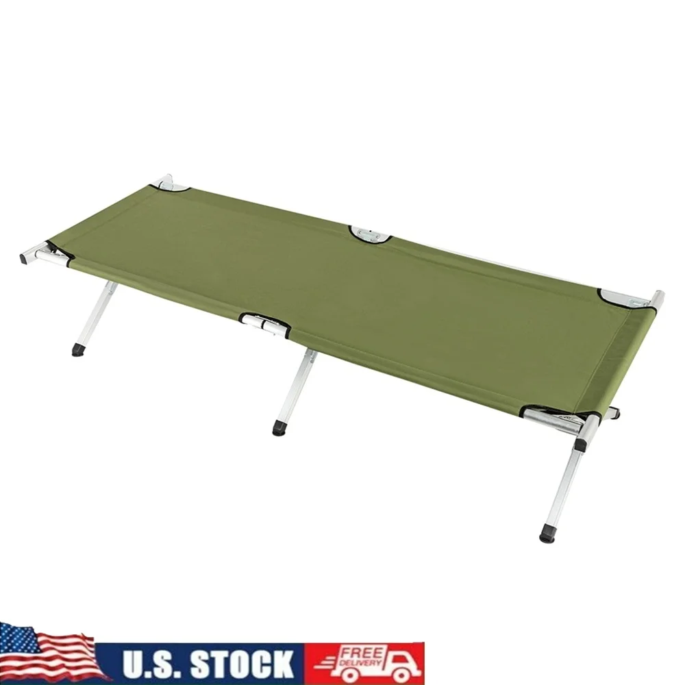 

Portable Folding Camping Cot Lightweight Durable Outdoor Bed with Carrying Bag Space Saving Hiking Travel Backpacking