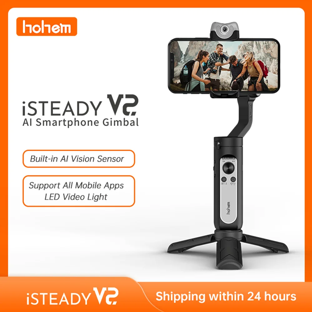 

Hohem ISteady V2S Selfie Stick Gimbal Phone Bracket for Smartphones Xiaomi Redmi Huawei IPhone Samsung AI Handheld Stabilizer