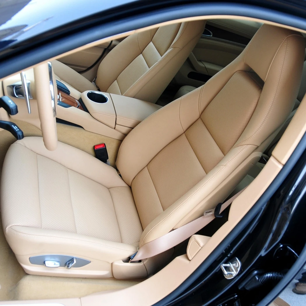 

Fit Porsche Panamera 2009 2010 2011 2012 2013 2014 2015 2016 Faux Leather Custom Car Seat Covers Interior Protector Accessories