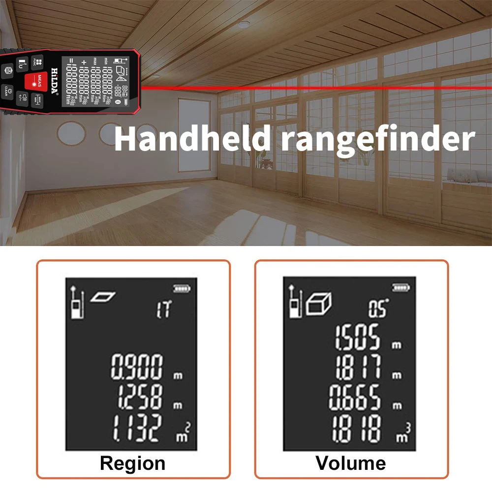 100M/120M Laser Rangefinder Distance Meter Finder Building Measure Ruler laser tape range device rulerfinder build measure