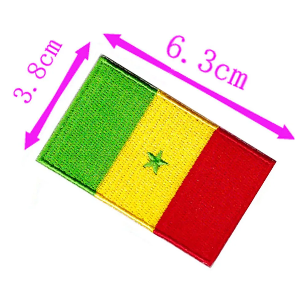 Senegal Country Flag Embroidery Patch 6.3cm Wide Iron On Sew On Backing/Hand Craft