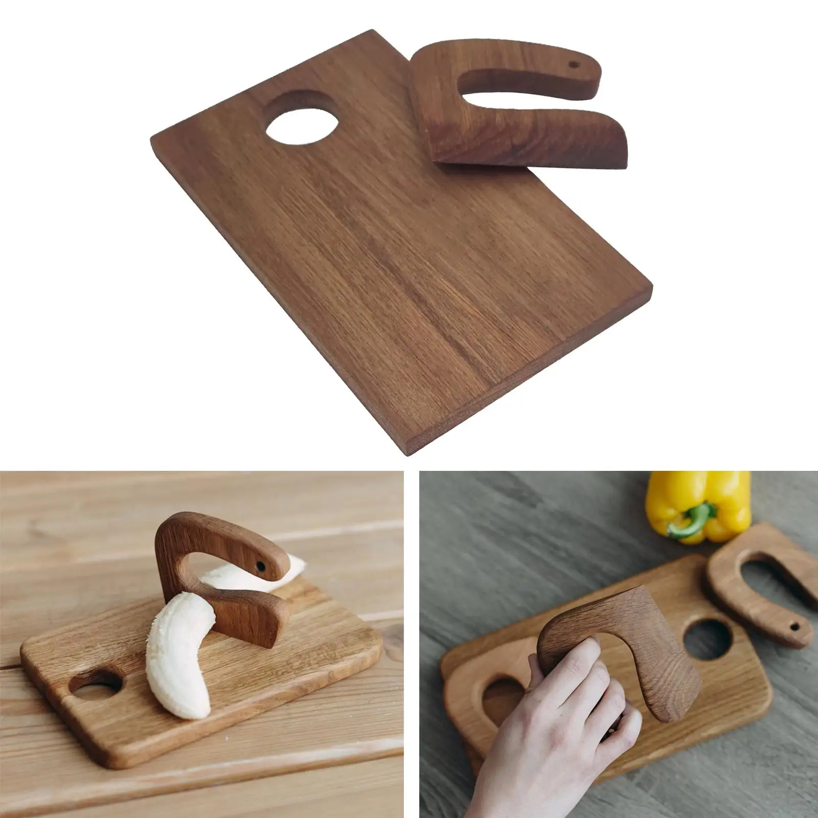 Kids Wooden Cutting Board and Set Cooking for Cakes Avocados