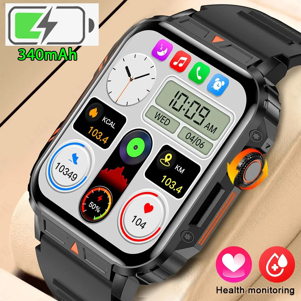 New Smartwatch 1.95 Inch Screen Health Monitoring Watches IP68 Waterproof Sport Fitness Smart Watch For Men Women Reloj Hombre