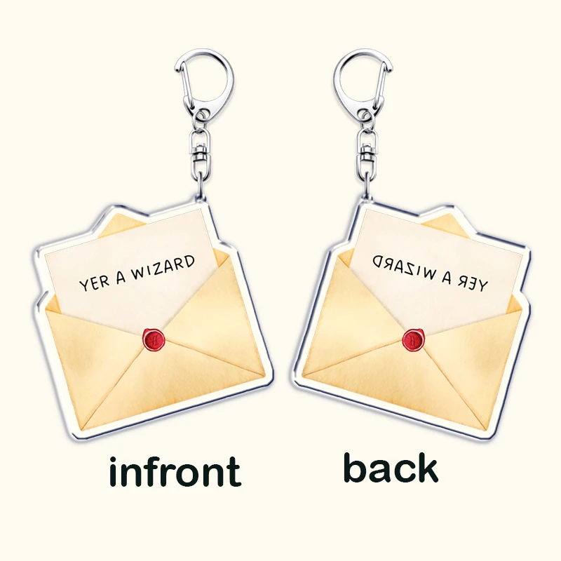 Porte-clés du monde de sorcier classique pour femmes, accessoires de créature magique, Yer A Wizard Turn To Page, cadeaux pour Fans et amis, 394