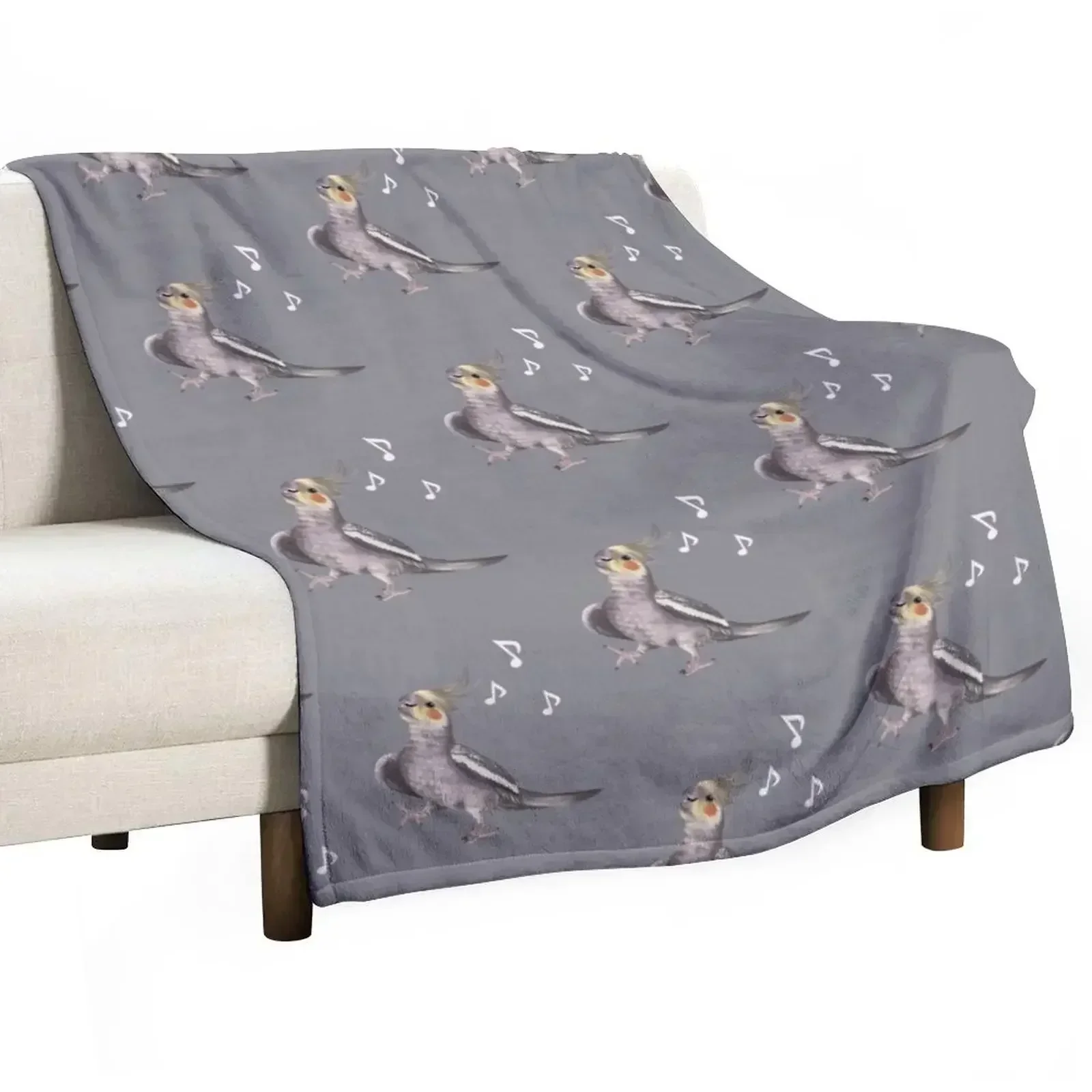 Singing Cockatiel - happy bird with music notes Throw Blanket Soft Plaid Hairy Single Blankets For Baby Beautifuls Blankets